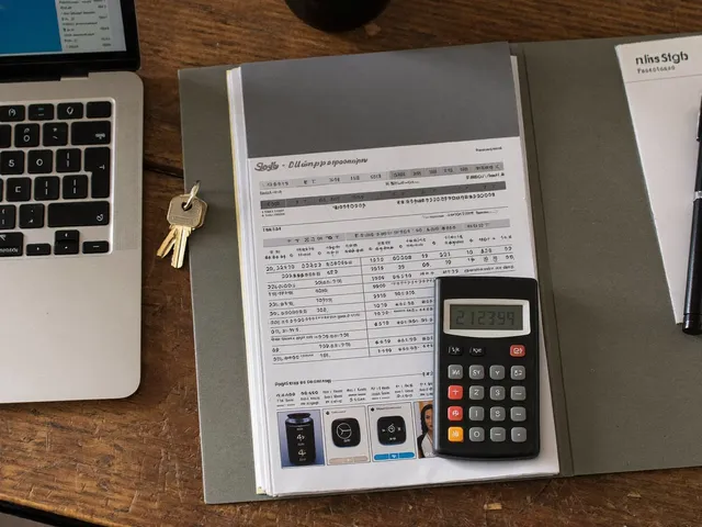 Monthly owner report with charts and villa keys on a desk