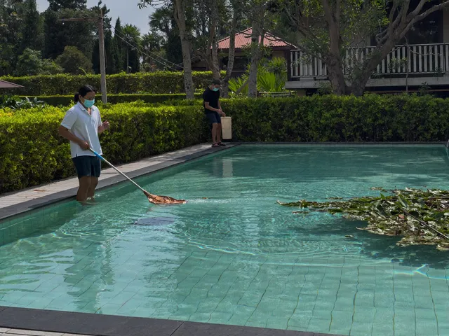Pool and garden maintenance at a Bali villa
